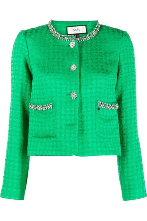 NISSA Damen Bouclé Jacken - Crystal-embellished bouclé jacket