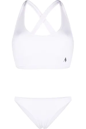The Attico Gerippter Bikini mit Logo-Patch