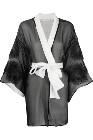 Maurizio Mykonos Damen Kimonos - Embroidered-motif short kimono