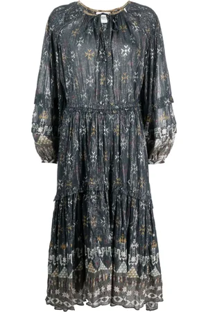 Marant Etoile Fratela Midikleid mit grafischem Print