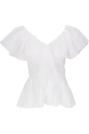 Chloé Volant-Bluse mit V-Ausschnitt