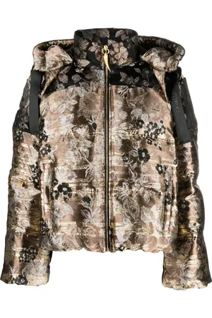 Roberto Cavalli Damen Outdoorjacken - Floral-jacquard padded jacket