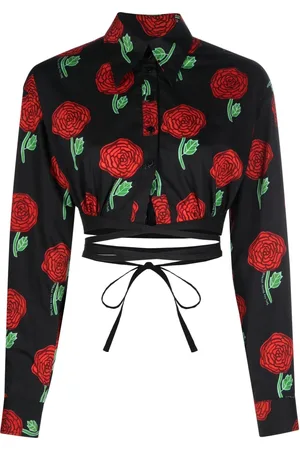 VERSACE Bluse mit Blumen-Print