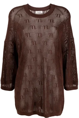 Nanushka Gehäkeltes Minikleid mit Logo