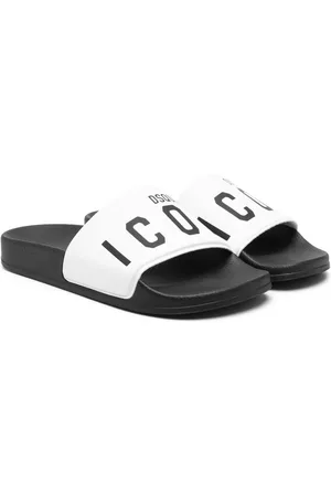 Dsquared2 Clogs & Pantoletten - Icon-print two-tone slides