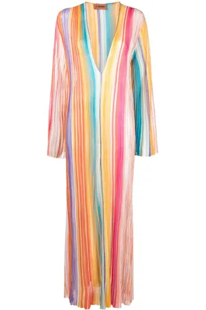 Missoni Gestreiftes Maxikleid mit V-Ausschnitt