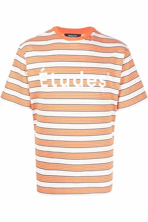 Etudes Gestreiftes T-Shirt mit Logo