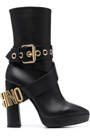 Moschino Damen Stiefel - Logo-plaque boots