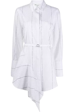 OFF-WHITE Damen Asymmetrische Kleider - Striped asymmetric mini shirt dress