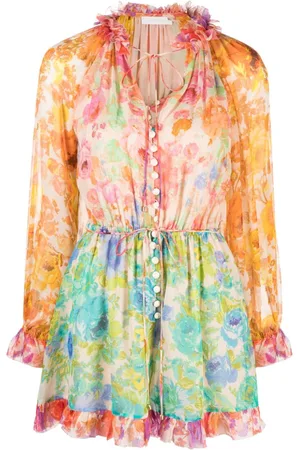 ZIMMERMANN Raie Playsuit mit Blumen-Print