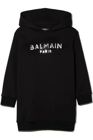 Balmain Kapuzenkleid mit Logo-Print