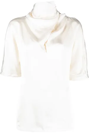 Jil Sander Seidenbluse mit Stehkragen
