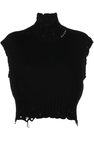 Marni Cropped-Pullunder in Distressed-Optik