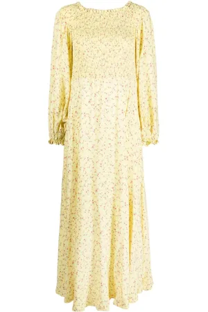 ROTATE Schulterfreies Kleid mit Blumen-Print
