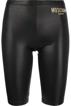 Moschino Damen Strandmode - Logo-print skinny-cut shorts