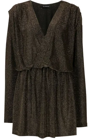 Olympiah Minikleid aus Lurex mit V-Ausschnitt