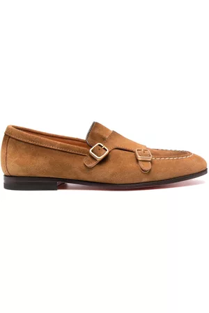 santoni Herren Elegante Schuhe - Double-buckle suede Monk shoes