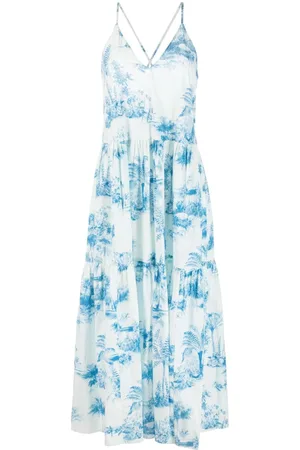 RED Valentino Midikleid mit "Toile de Jouy"-Print