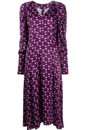 ROTATE Midikleid mit Blumen-Print