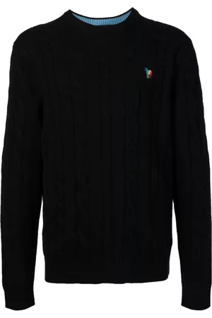 Paul Smith Herren Strickpullover - Embroidered-logo cable-knit jumper