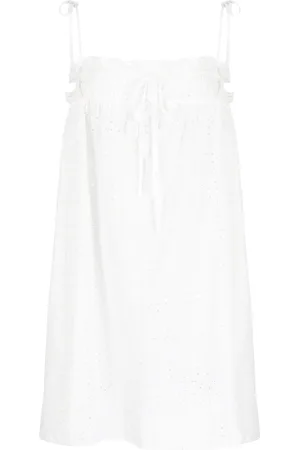 Ganni Minikleid mit Lochstickerei
