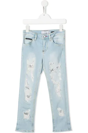 Philipp Plein Gerade Distressed-Jeans