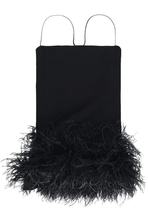 The Attico Minikleid mit Federn