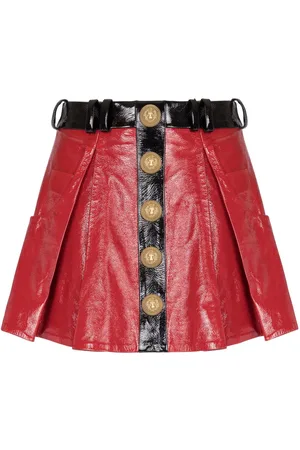 Balmain Minirock aus Lackleder