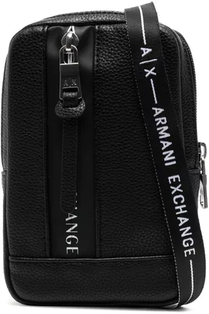 Armani Exchange Herren Handy - Logo-print zipped leather phone case