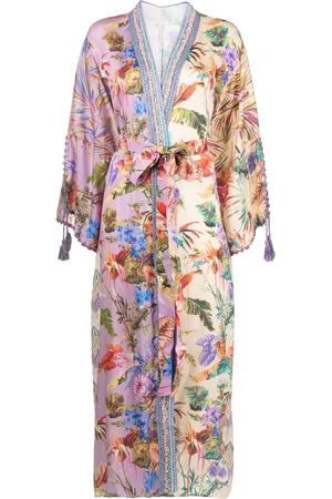 ANJUNA Damen Kimonos - Floral-print tied-waist kimono