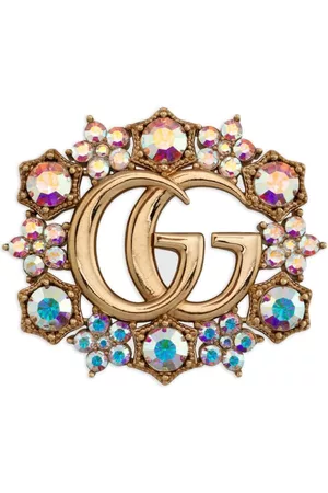 Gucci Damen Broschen - Double G crystal-embellished brooch