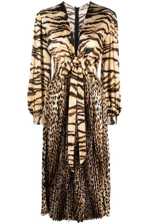 Roberto Cavalli Midikleid mit Animal-Print
