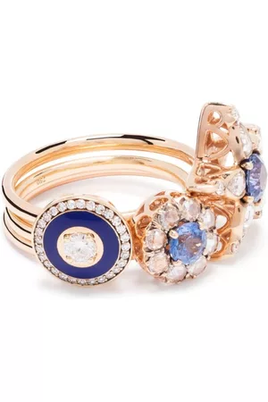 SELIM MOUZANNAR Damen Ringe - 18kt rose gold Mina sapphire and diamond ring set