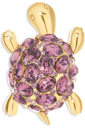 Oscar de la Renta Damen Broschen - Turtle crystal-embellished brooch
