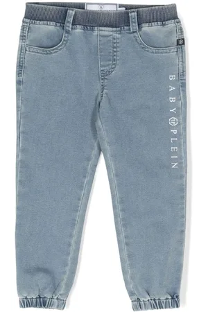 Philipp Plein Gerippte Jeans mit Logo-Print