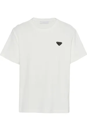 Prada T-Shirt aus Frottee mit Triangel-Logo