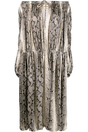 Khaite Schulterfreies Cole Kleid mit Python-Print