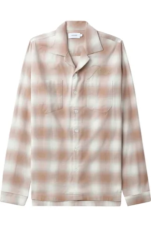 Rhude Kariertes Hemd mit Logo-Stickerei