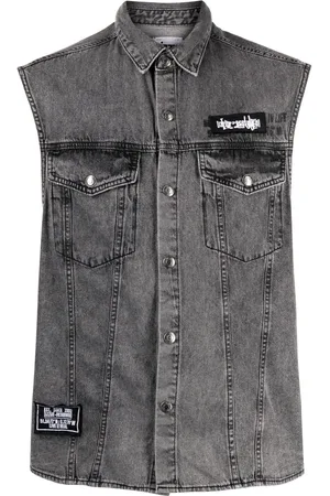 Izzue Ärmelloses Jeanshemd mit Patch-Detail