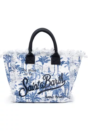 MC2 SAINT BARTH Damen Strandtaschen - Vanity beach-print cotton beach bag