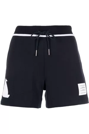 Thom Browne Damen Shorts - Logo-patch sweat-shorts