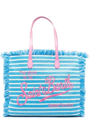 MC2 SAINT BARTH Damen Shopper - Logo-embroidered woven tote bag