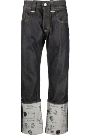 JUNYA WATANABE Straight-Leg-Jeans mit Kritzel-Print