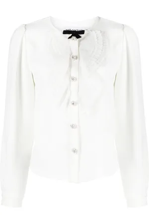 Self-Portrait Bluse mit Kristallen
