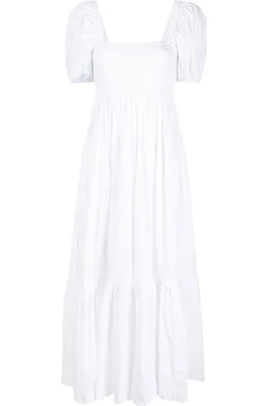 Ganni Maxikleid mit Puffärmeln