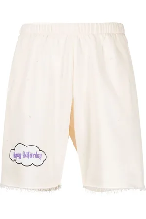 Natasha Zinko Shorts mit "Happy Saturday"-Print
