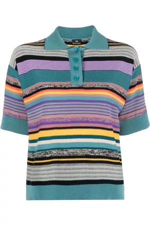 Paul Smith Damen Poloshirts - Glass Stripe organic cotton polo shirt