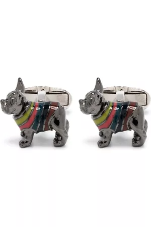 Paul Smith Herren Manschettenknöpfe - French Bulldog striped cufflinks