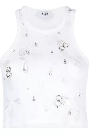 Msgm Damen Tanktops - Embellished cropped vest