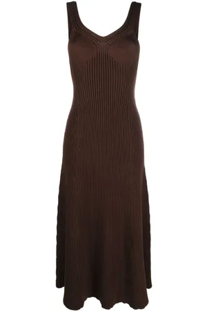Jil Sander Midikleid aus geripptem Strick